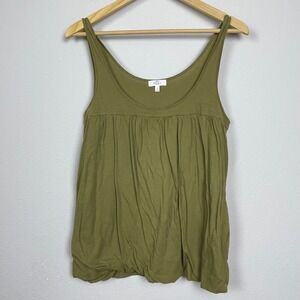 J.‎ Crew Tissue T 100% Cotton Layering Piece Tank Bubble Hem Size S Olive Green